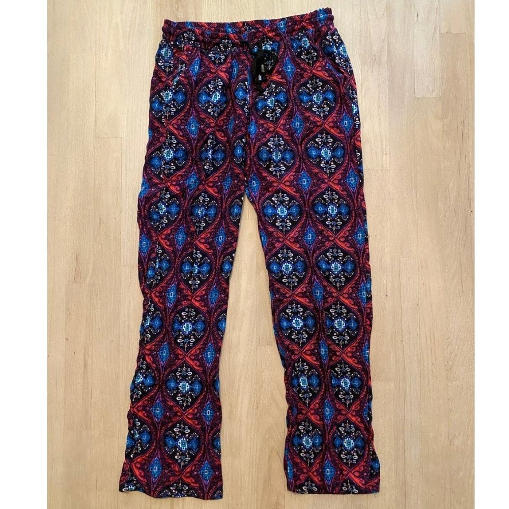 Bright Pattern Comfy Pants Size Medium - image 1